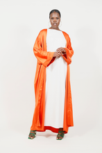 'Azhaar' open abaya - Blood orange