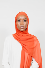 'Fatima' chiffon hijab - Deep orange