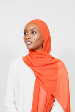'Fatima' chiffon hijab - Deep orange