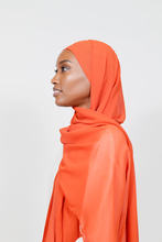 'Fatima' chiffon hijab - Deep orange