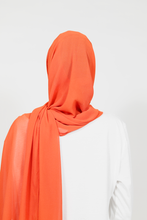 'Fatima' chiffon hijab - Deep orange