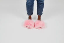 'Barbie' fox fur slides