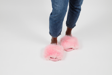 'Barbie' fox fur slides