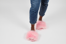 'Barbie' fox fur slides