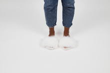 'Blanca' fox fur slides