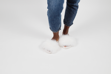 'Blanca' fox fur slides