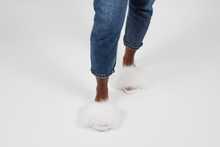 'Blanca' fox fur slides