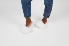 'Blanca' fox fur slides