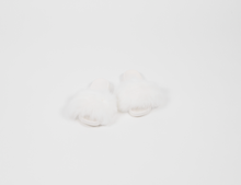 'Luxe box' fox fur slides set - Coconut