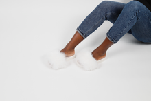 'Blanca' fox fur slides