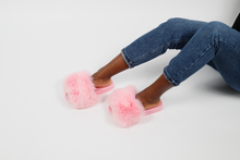 'Barbie' fox fur slides