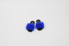 'Nipsey blue' fuzzy slides