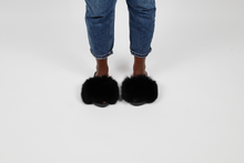 'Bonita' fox fur slides
