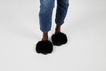 'Bonita' fox fur slides