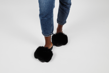 'Bonita' fox fur slides