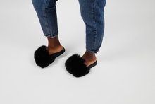 'Bonita' fox fur slides