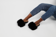 'Bonita' fox fur slides