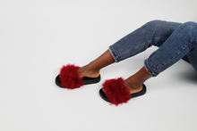 'Lipstick' fuzzy slides