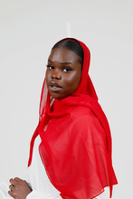 'Aqsa' chiffon hijab - Lipstick red
