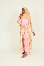 'Bibi' 3pc abaya - pink print