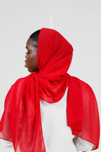 'Aqsa' chiffon hijab - Lipstick red