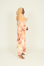 'Bibi' 3pc abaya - pink print