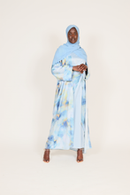 'Bibi' 3pc abaya - blue print